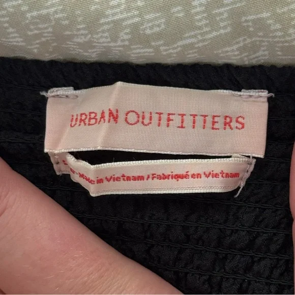 Urban Outfitters Black Tie-Front Peplum Blouse - Picture 3 of 3